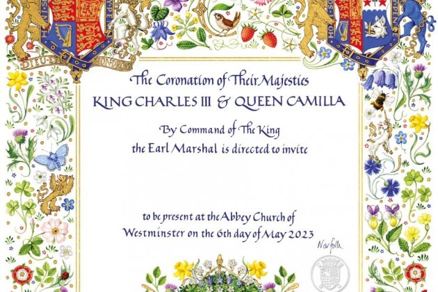 Targeta invitación coronación Carlos III y Camilla   Twitter