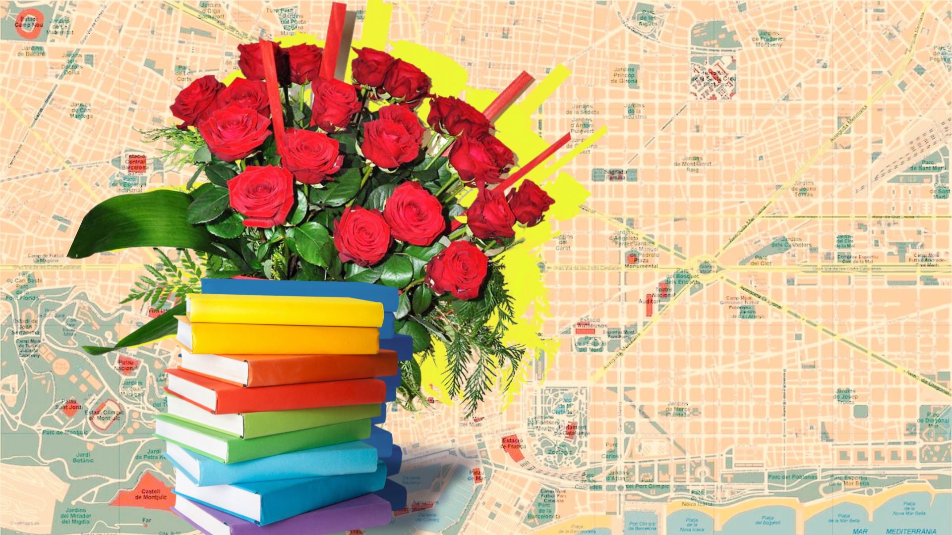 Parades de llibres i roses per Sant Jordi 2023 a Barcelona | MAPA