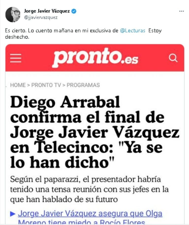 Jorge Javier Vázquez tweet