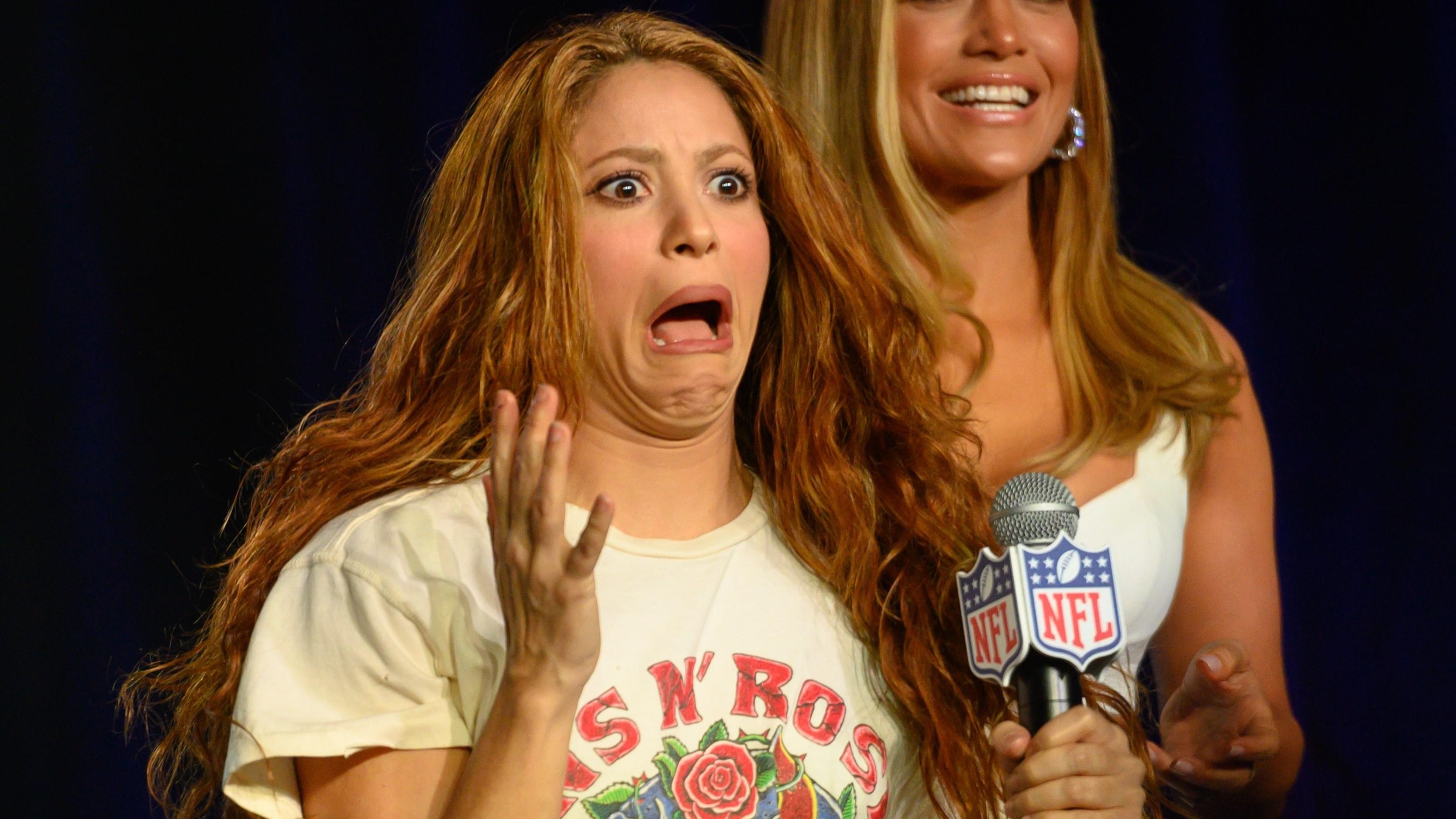 Shakira, muy sorprendida en la NFL 