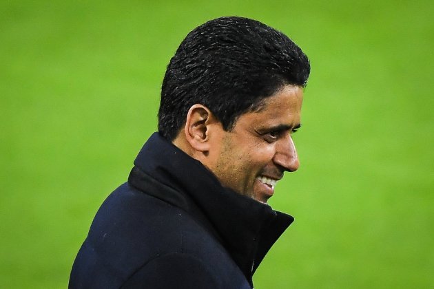 Nasser Al Khelaïfi en la previa de un partido del PSG / Foto: Europa Press