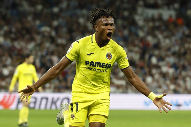 Chukwueze celebración gol Real Madrid Villarreal / Foto: EFE - Chema Moya