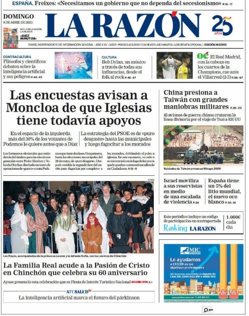 la razon portada 9 abril la razon portada 9 abril