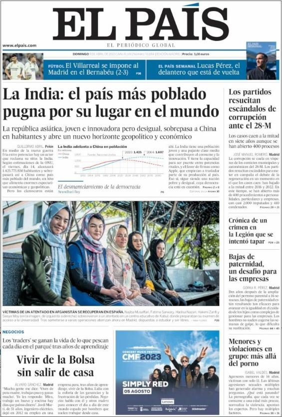 el pais portada 9 abril