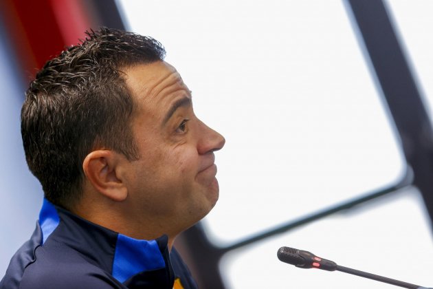 Xavi Hernández roda de premsa Barça / Foto: EFE