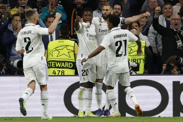 Karim Benzema Vinícius Júnior Rodrygo Goes Real Madrid / Foto: EFE