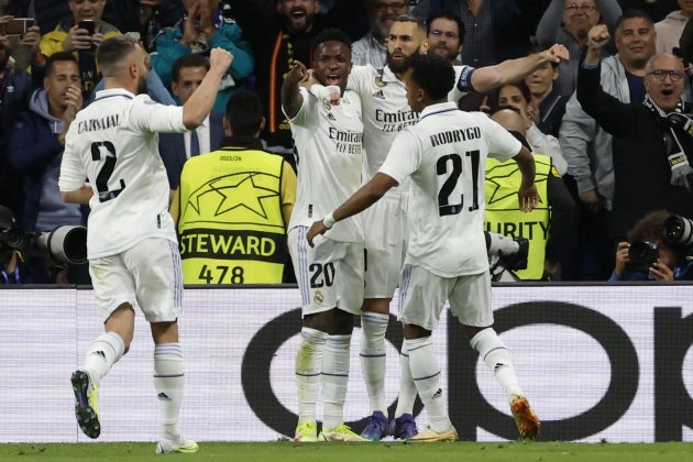 Karim Benzema Vinícius Júnior Rodrygo Goes Real Madrid / Foto: EFE Karim Benzema Vinícius Júnior Rodrygo Goes Real Madrid / Foto: EFE