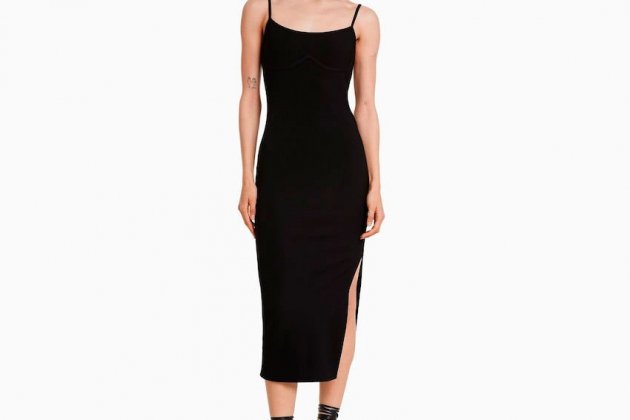 Vestido largo tirantes rib ajustado cut out Vestido largo tirantes rib ajustado cut out