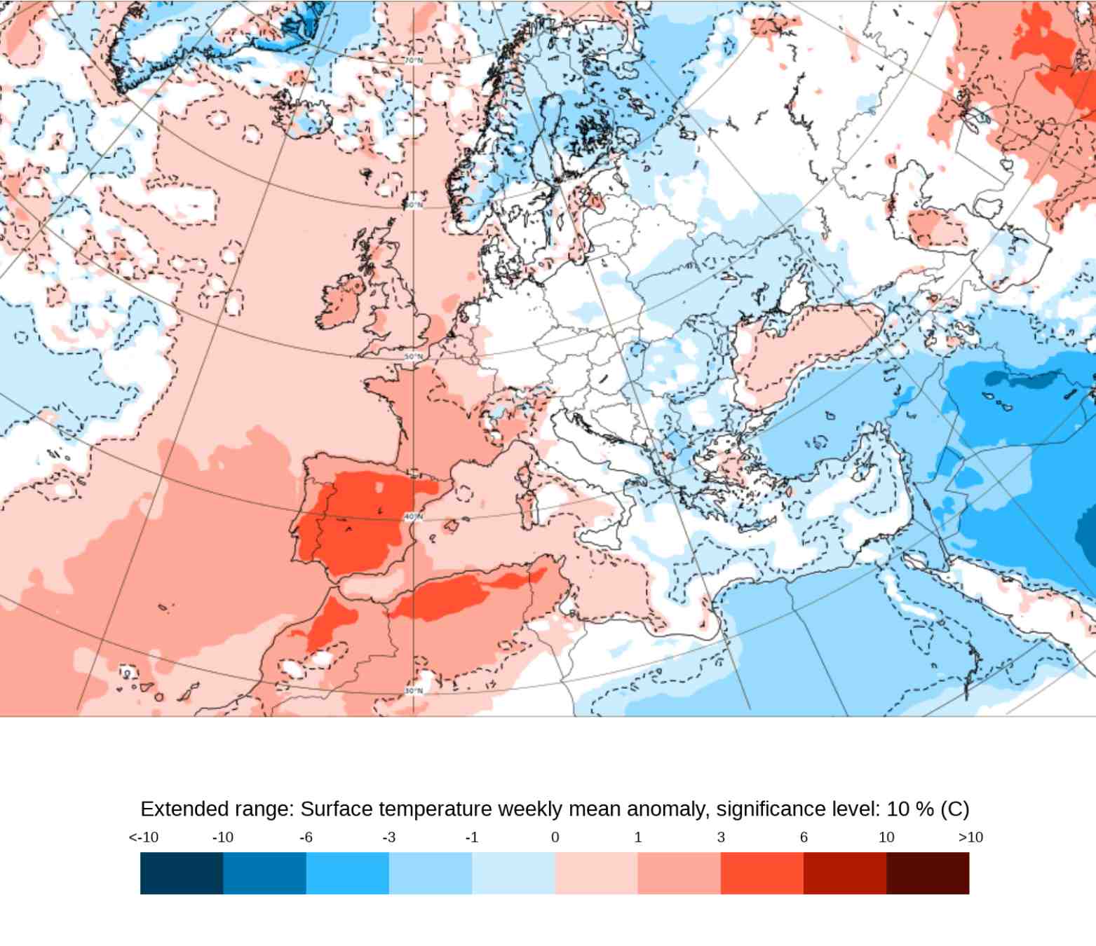 Les anomalies en la temperatura són positives: farà més calor del que tocaria el que queda d'abril / ECMWF Les anomalies en la temperatura són positives: farà més calor del que tocaria el que queda d'abril / ECMWF