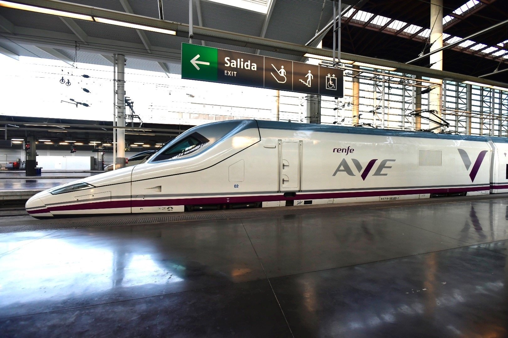 Cinco trenes de alta velocidad, parados a medio camino entre Barcelona y Madrid por una avería