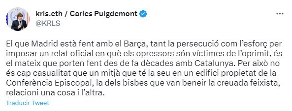 tuit Carles Puigdemont Carlos Herrera