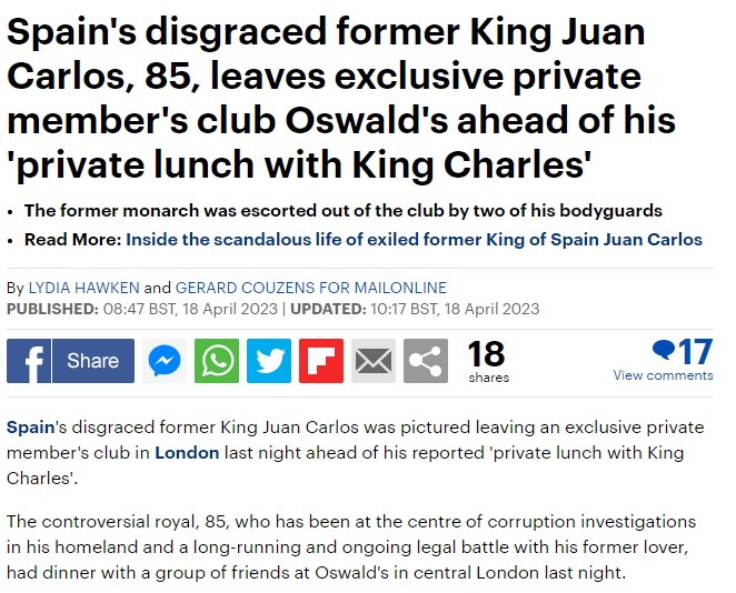 Juan Carlos Londres Daily mail 