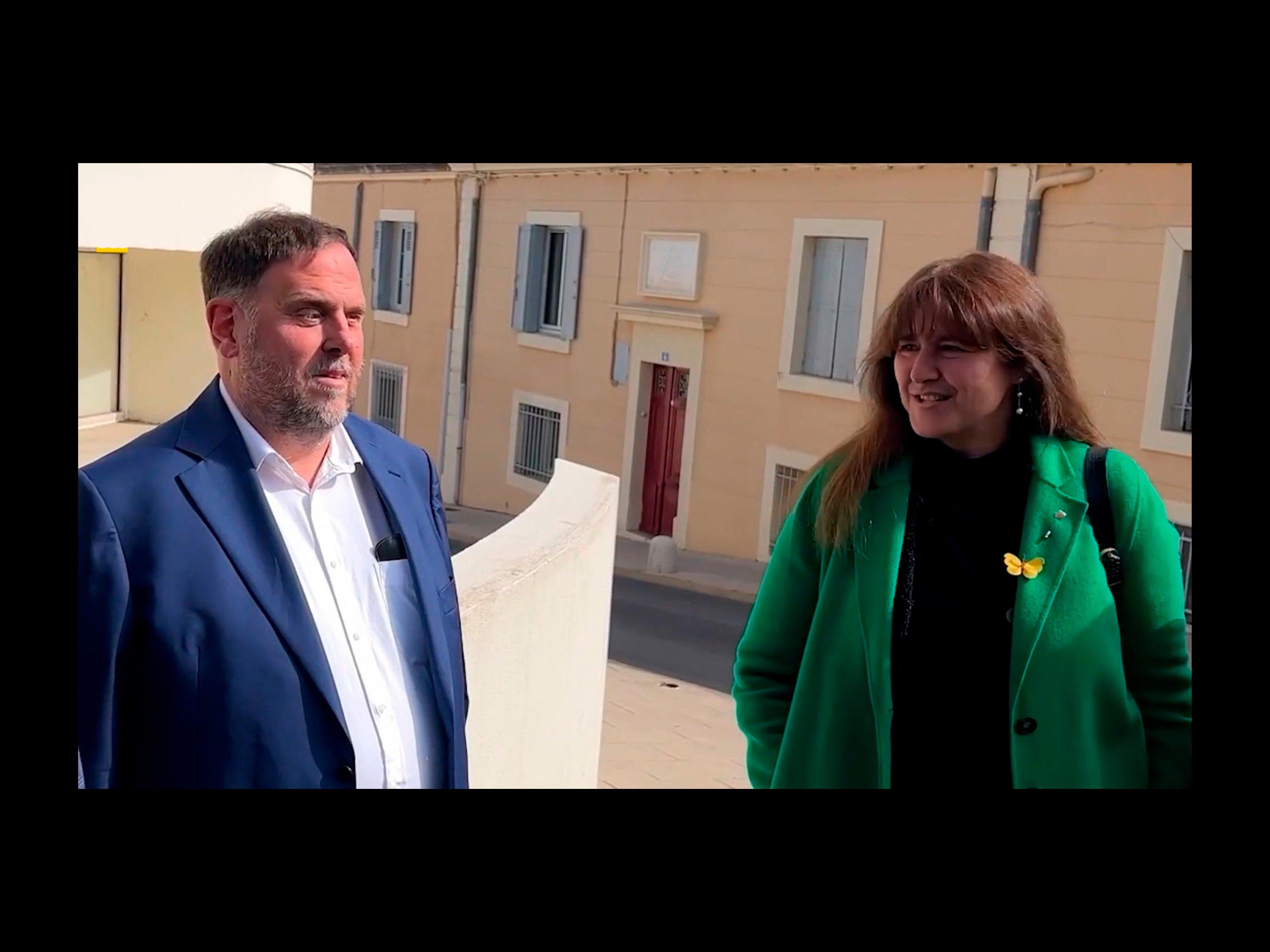 Fredor entre Oriol Junqueras i Laura Borràs a Montpeller | VÍDEO