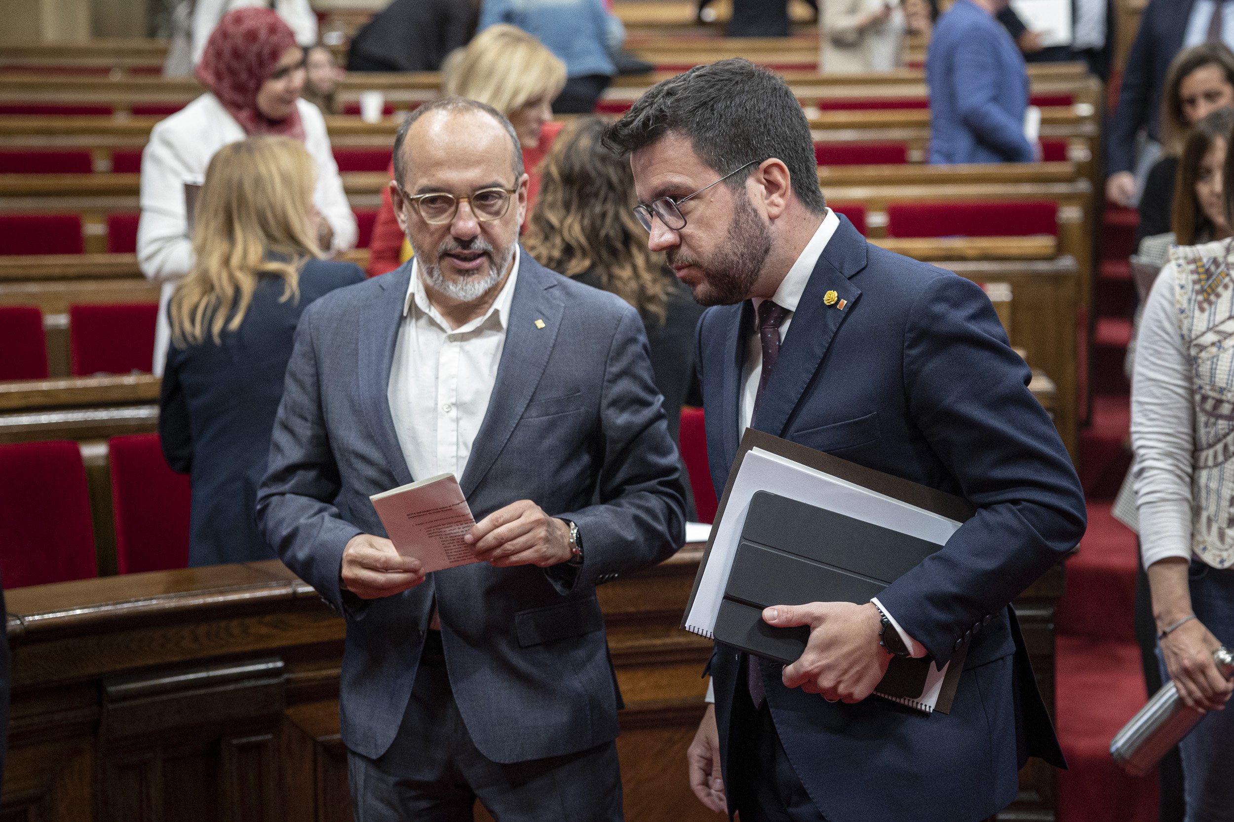 Carles Campuzano i Pere Aragonés, Parlament. Foto: Montse Giralt