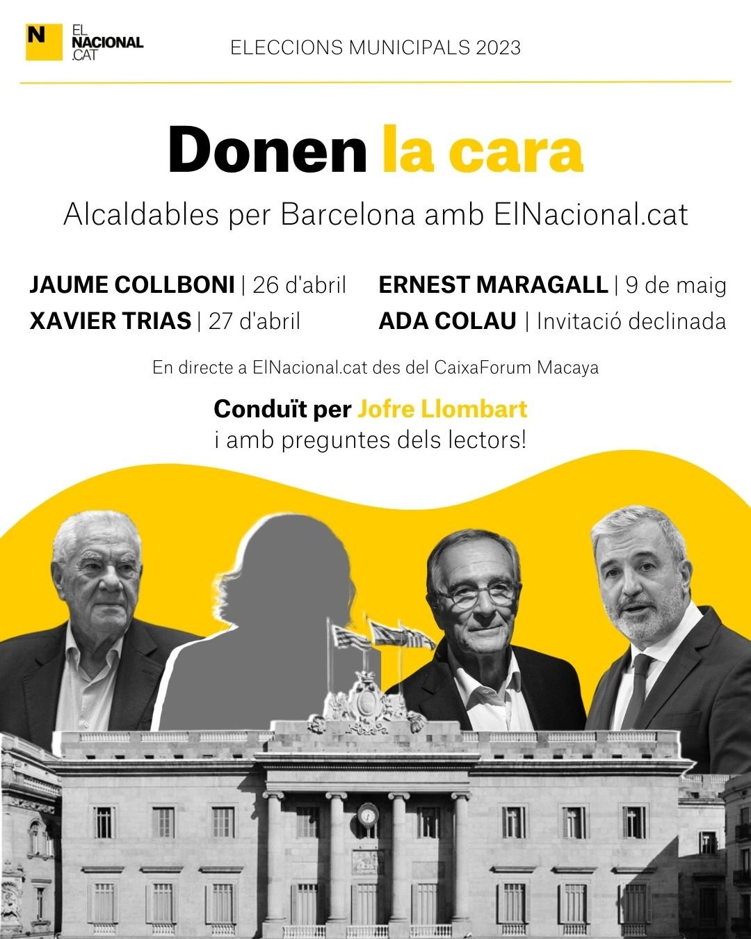Programa Cara a cara eleccions municipals 2023 Maragall, Trias, Collboni Programa Cara a cara eleccions municipals 2023 Maragall, Trias, Collboni