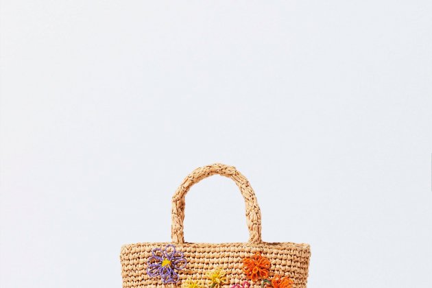 Bolso de paja con flores1 Bolso de paja con flores1