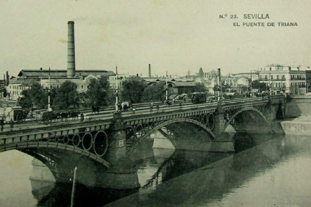 El puente de Triana (circa 1900). Font Pinterest El puente de Triana (circa 1900). Font Pinterest