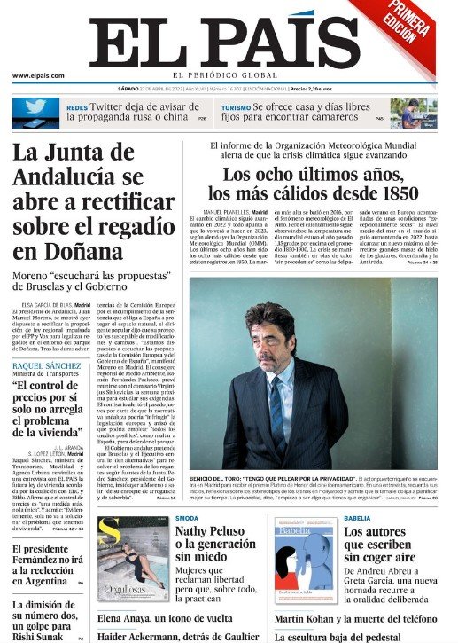 Portada El País Portada El País