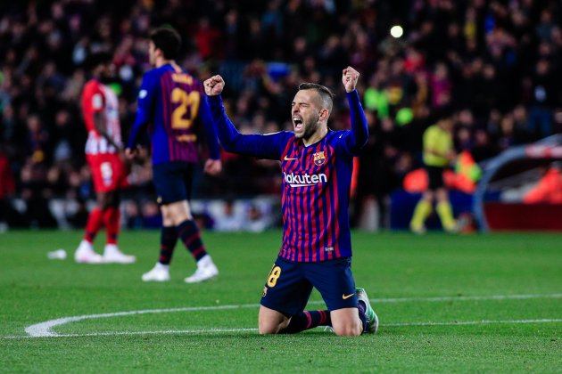 Jordi Alba celebra triunfo ante Atlético de Madrid Camp Nou 2018/19 / Foto: Europa Press - Xavi Bonilla Jordi Alba celebra triunfo ante Atlético de Madrid Camp Nou 2018/19 / Foto: Europa Press - Xavi Bonilla