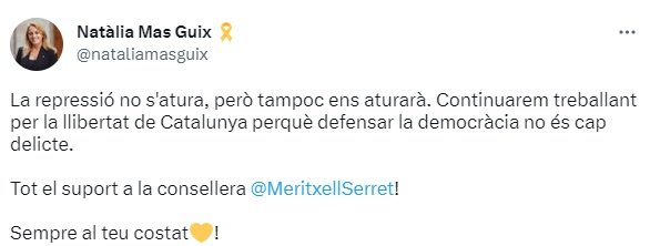 NAtalia Mas tuit consellera Serret