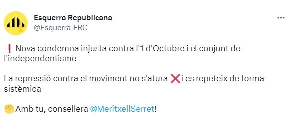 ERC condemna Meritxell Serret