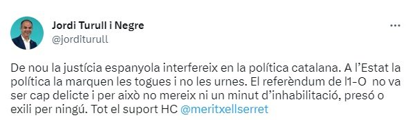 tuit Jordi Turull Meritxell Serret tuit Jordi Turull Meritxell Serret