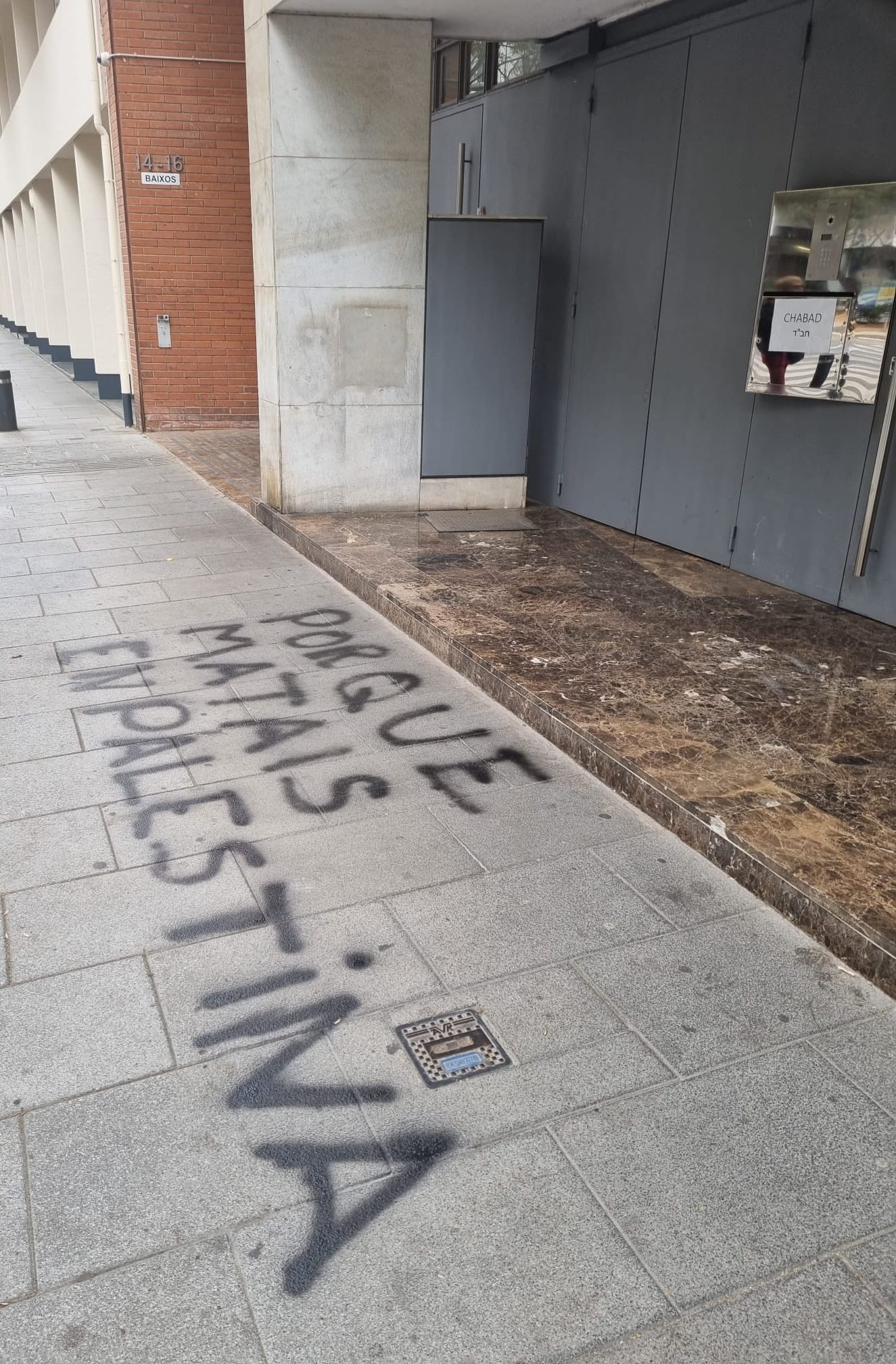 Pintada sinagoga Jabad Lubabitch Barcelona