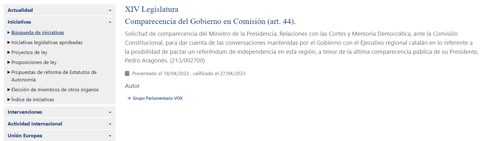 Petició Vox Pedro Aragonès