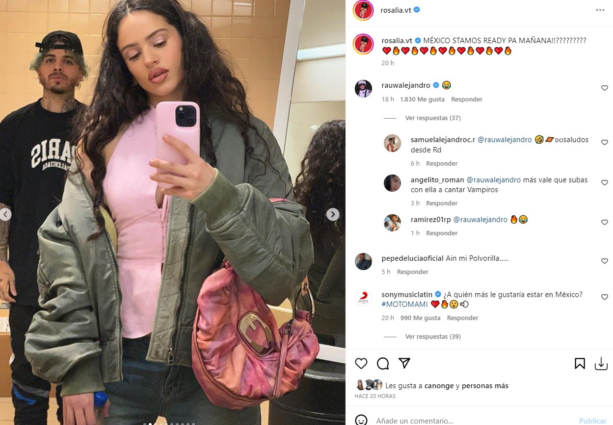 Rosalia México Rauw Alejandro Instagram