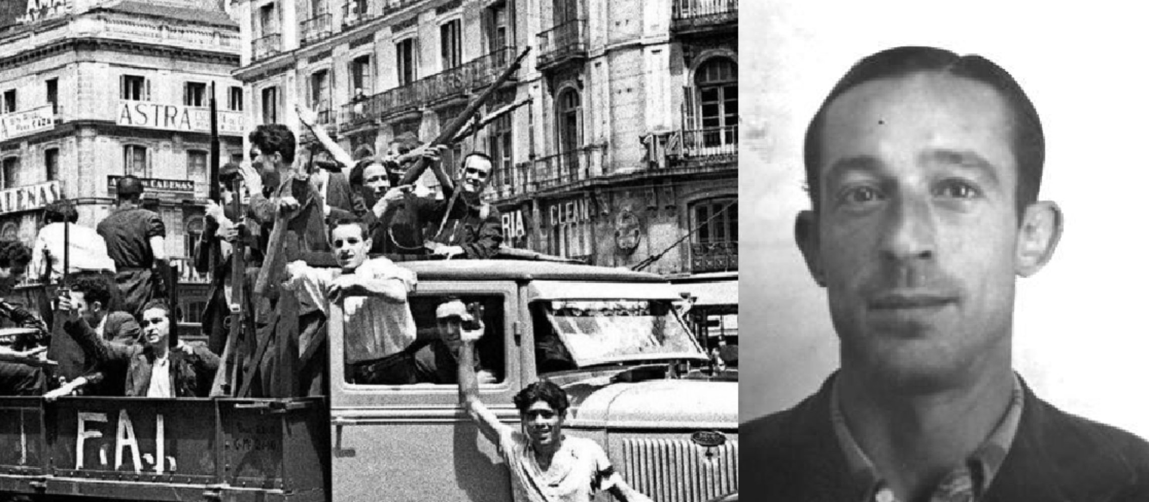 Las siniestras Patrullas de Control anarquistas y el pistolero anarquista Justo Bueno Pérez. Fuente Wikimedia Commons Las siniestras Patrullas de Control anarquistas y el pistolero anarquista Justo Bueno Pérez. Fuente Wikimedia Commons