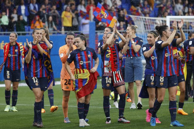 Barça femenino celebra título Liga / Foto: EFE - Toni Albir