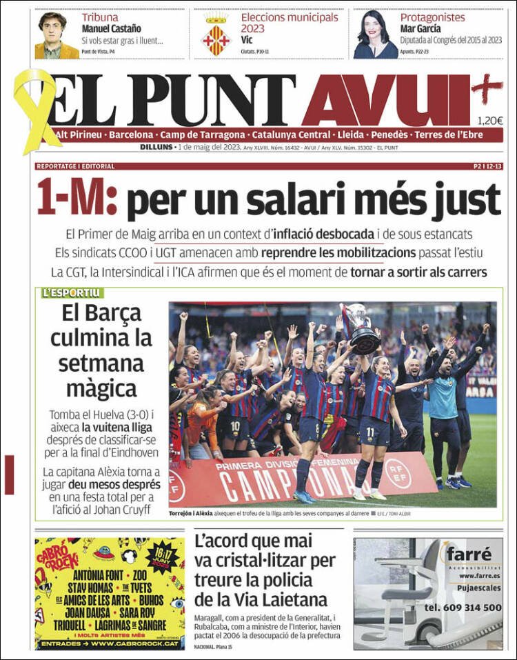 El Punt Avui 1 maig El Punt Avui 1 maig