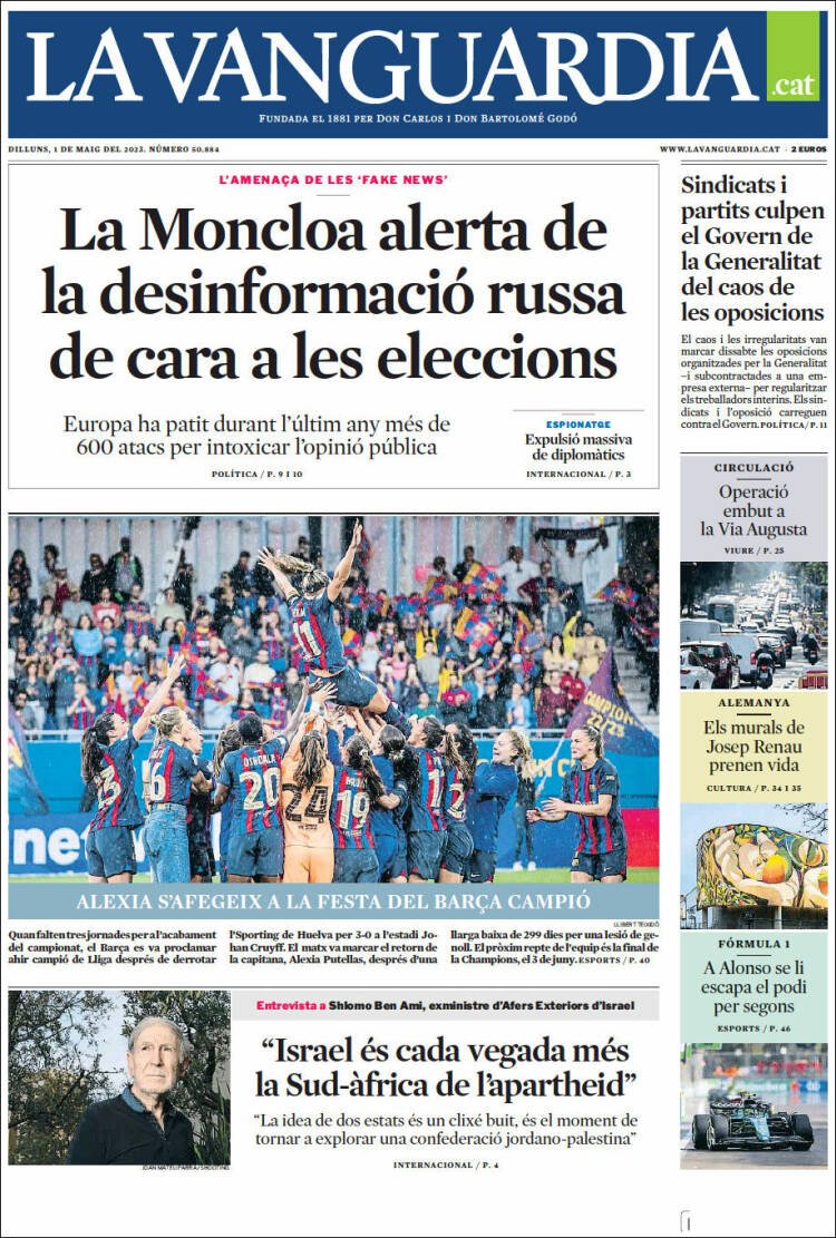 La Vanguardia 1 maig La Vanguardia 1 maig