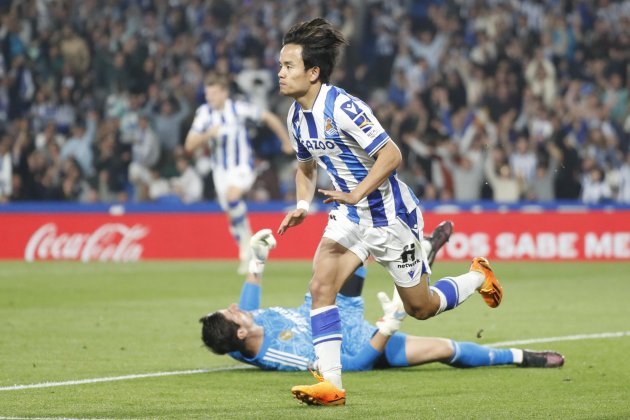 Take Kubo celebrando su gol al Real Madrid / Foto: EFE