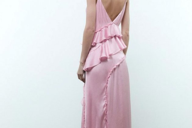 Vestido lencero con volantes