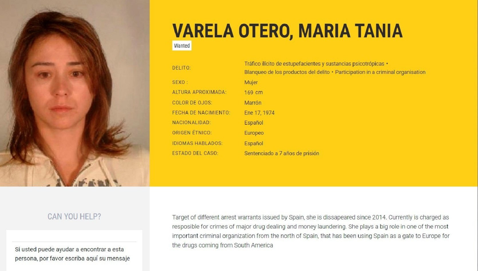 Tania Varela narcotraficant gallega EFE