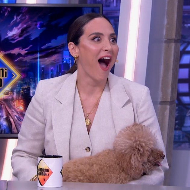 Tamara Falcó boca abierta perro Antena 3