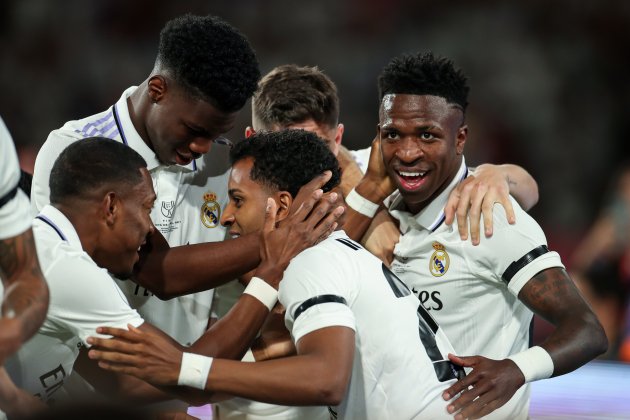 El Real Madrid celebrando un gol en la final de Copa ante Osasuna / Foto: Europa Press El Real Madrid celebrando un gol en la final de Copa ante Osasuna / Foto: Europa Press