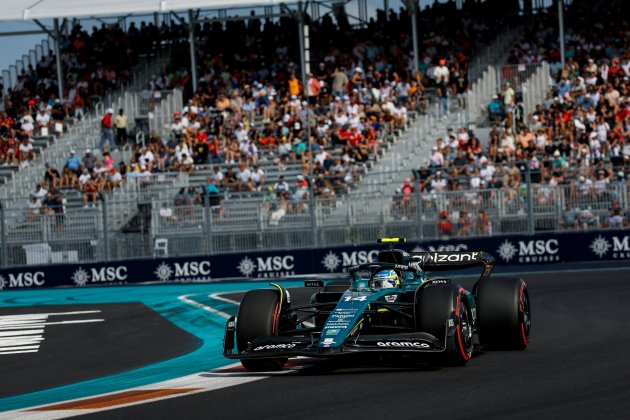 Fernando Alonso durante el GP de Miami de la Fórmula 1 / Foto: EFE