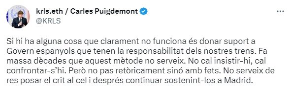 TUIT Carles Puigdemont TUIT Carles Puigdemont