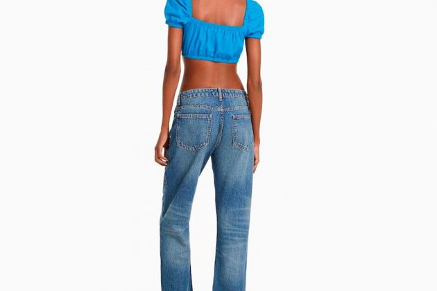 Jeans straight cropped tiro bajo1 Jeans straight cropped tiro bajo1