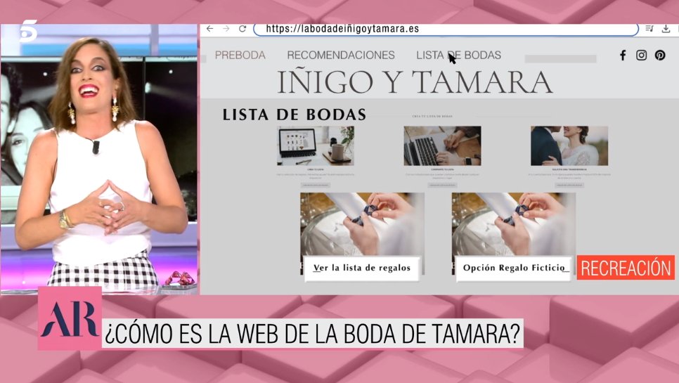 Lista bodas Tamara Íñigo Telecinco