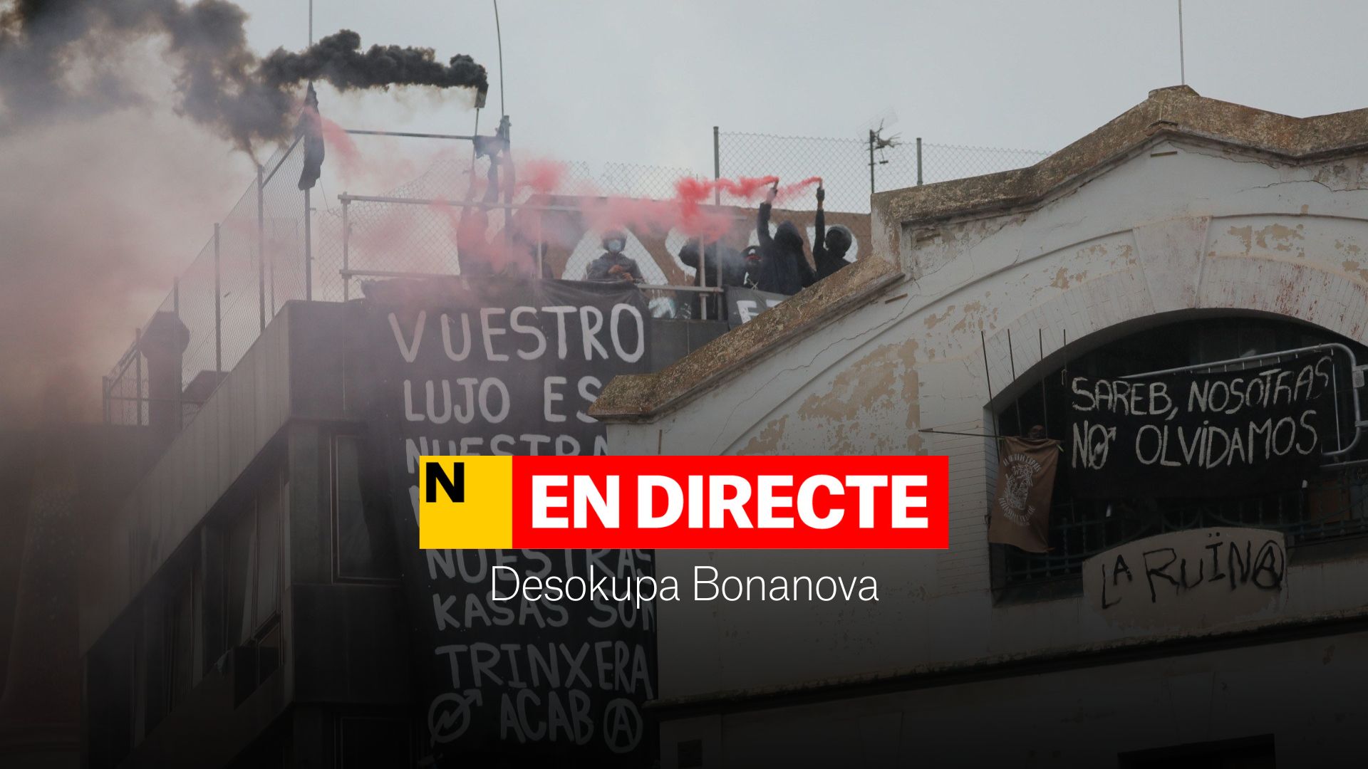 Manifestació a la Bonanova, DIRECTE | Màxima tensió entre okupes i antiokupes