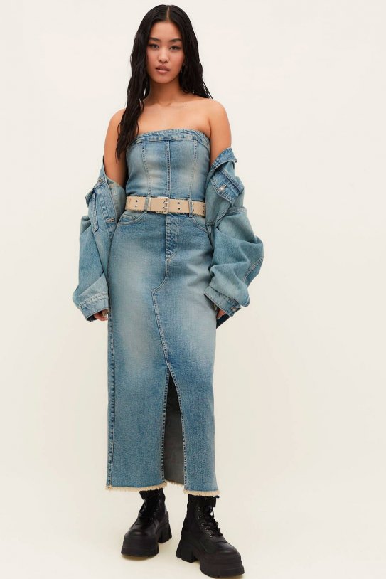 Vestido denim con abertura1 Vestido denim con abertura1