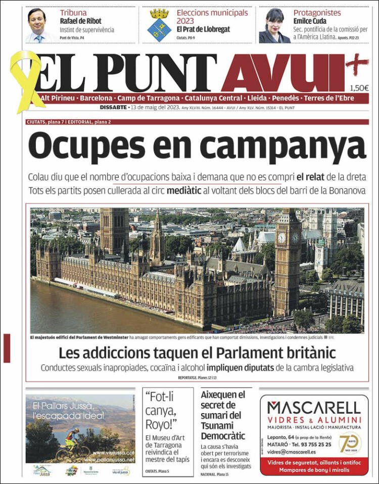 Portada El Punt Avui Portada El Punt Avui