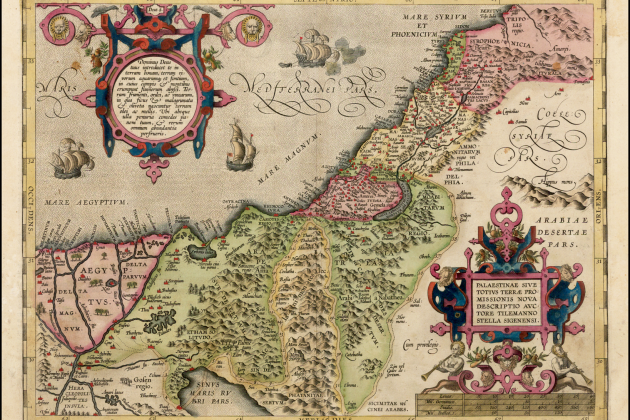 Mapa de Palestina (1598). Font Enciclopedia Jueva
