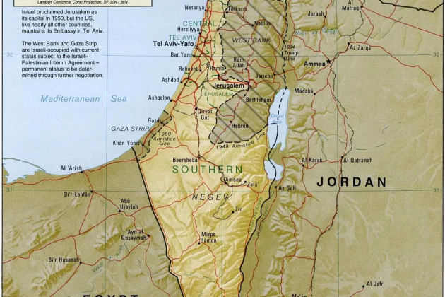 Mapa de Israel (1948). Font Enciclopedia Judía