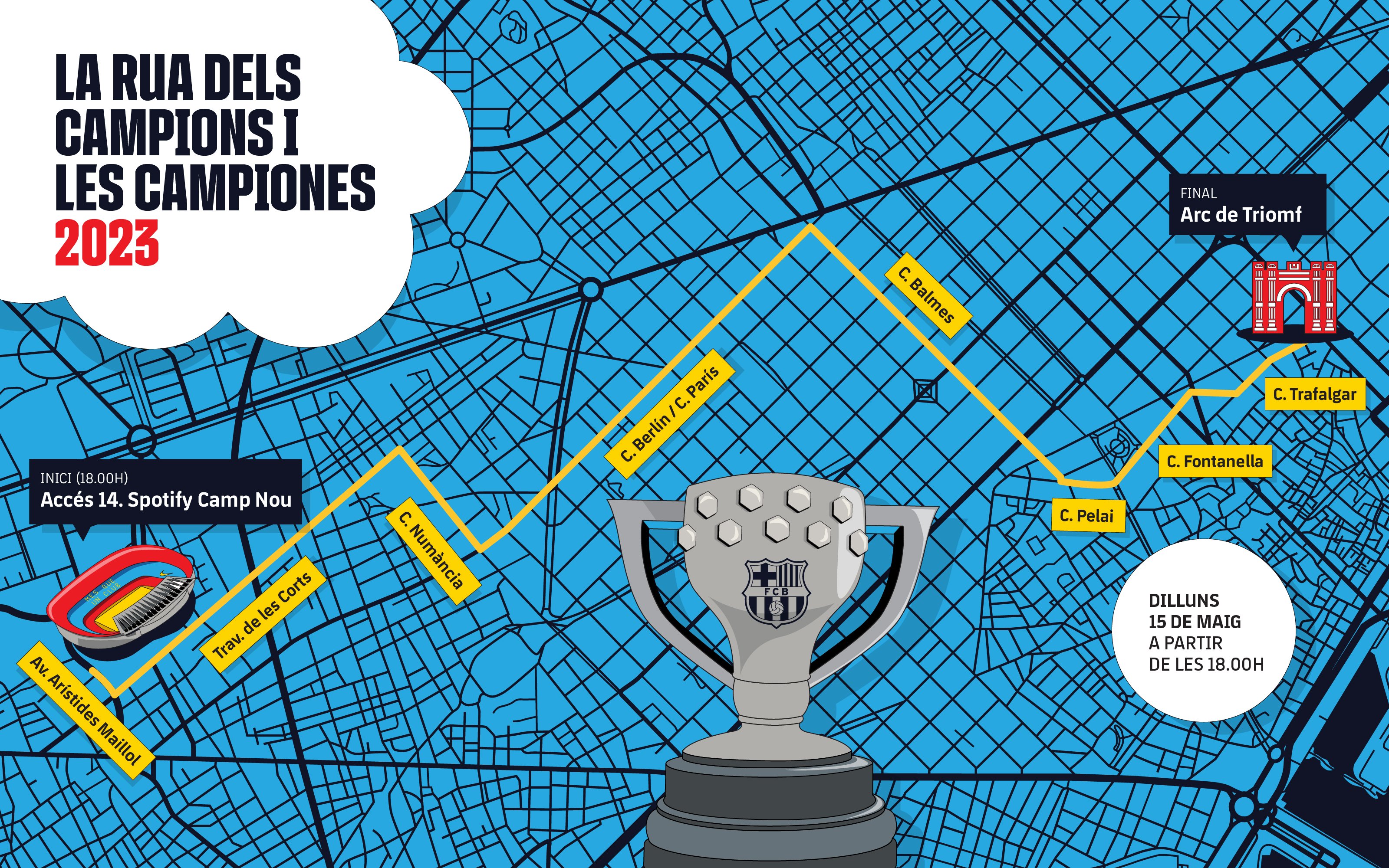 Mapa del desfile del Barça / Foto: FC Barcelona Mapa del desfile del Barça / Foto: FC Barcelona