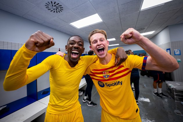 Frenkie de Jong Dembélé campeones / Foto: @FCBarcelona