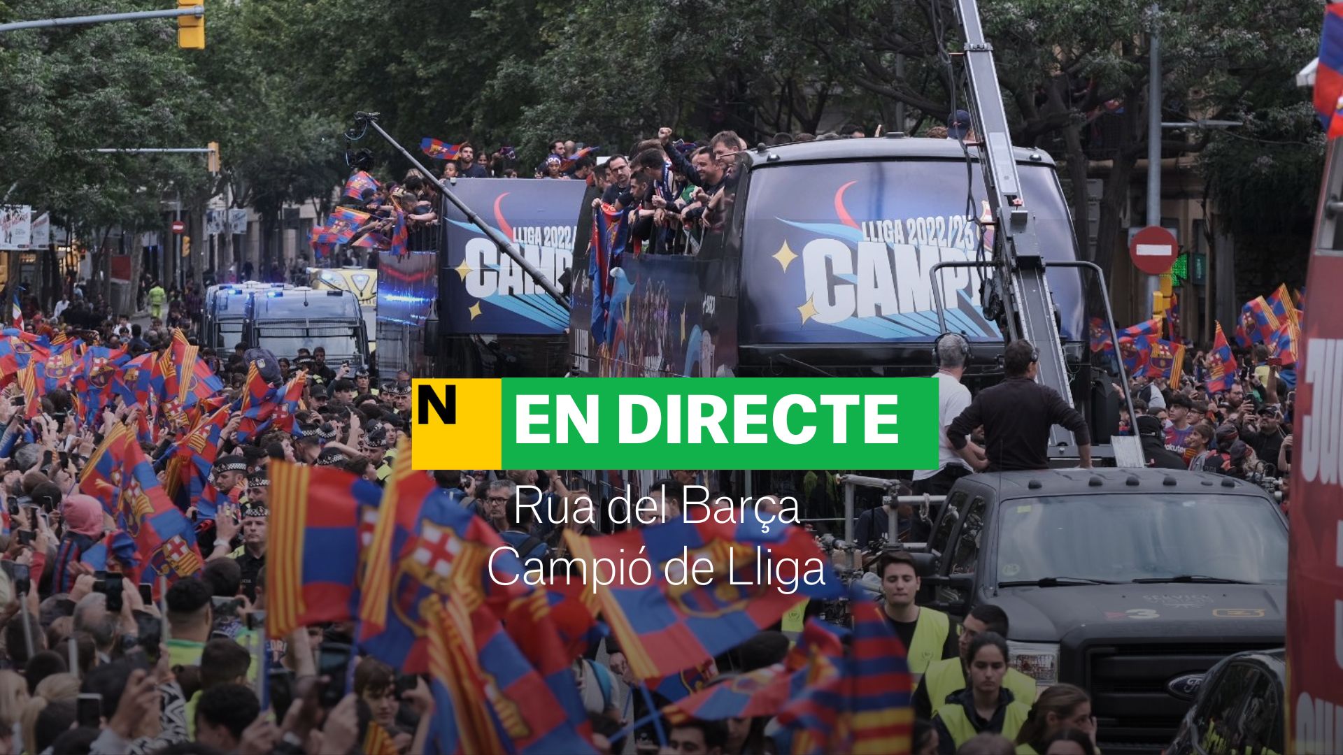 Rúa del Barcelona, DIRECTO | La celebración de los dos títulos de Liga